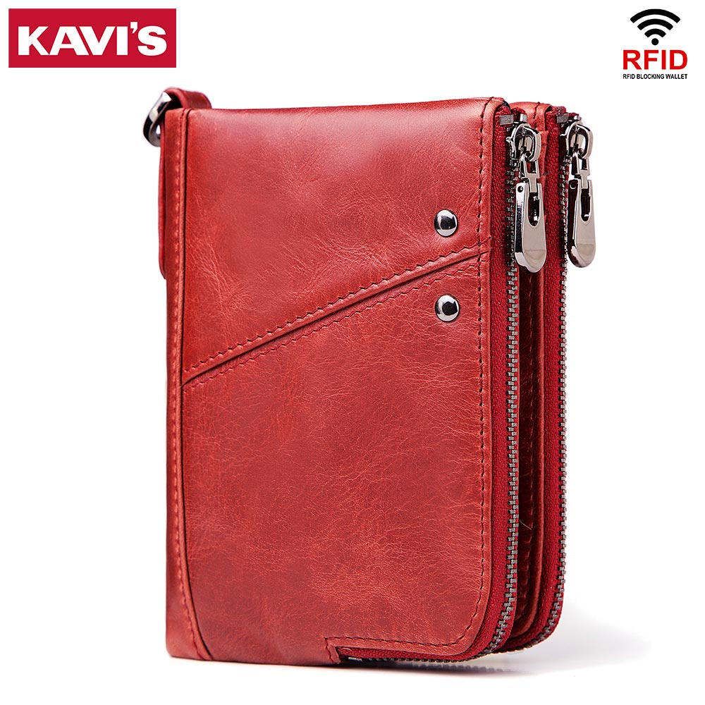 Women'S Bags At M&S - KAVIS-정품 가죽 여성 지갑 레드 Rfid