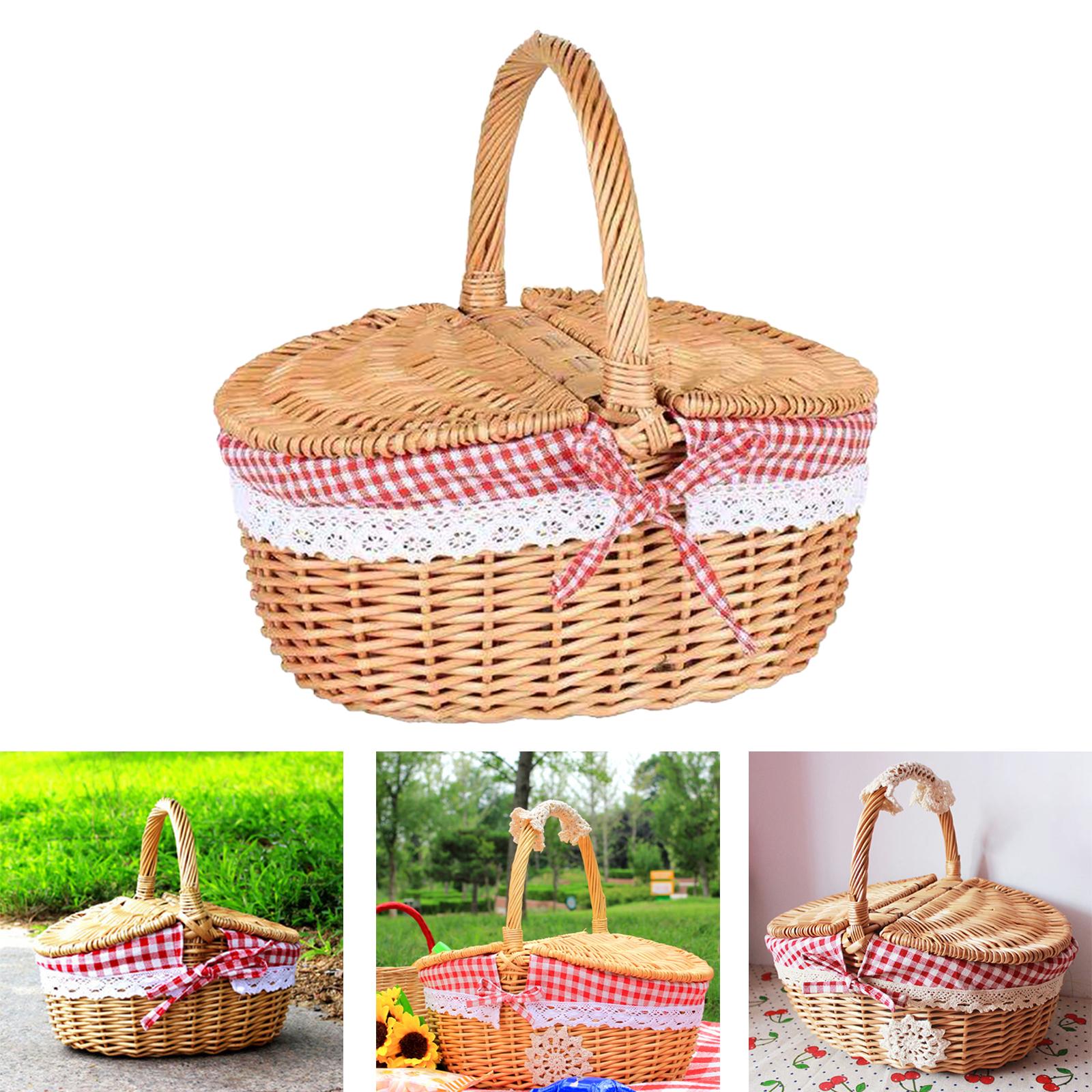 Basket Bag Wicker - 손으로 짠 고리버들 피크닉 바구니 (세탁