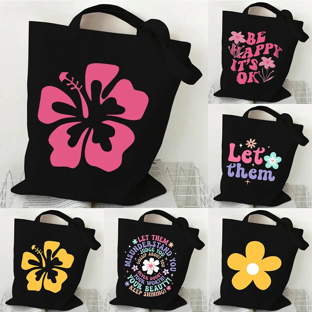 Women'S Reebok Bags - 꽃 패턴 캔버스 토트 백 영감을
