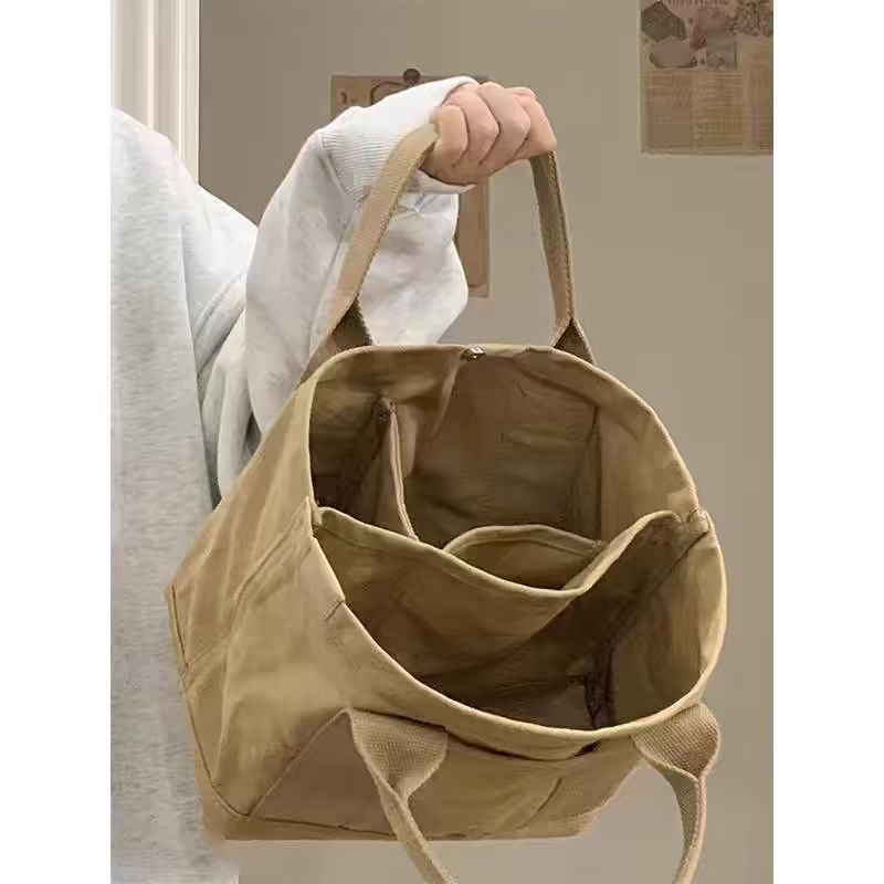 Women'S Reebok Bags - 심플 캔버스 토트백 캐주얼 핸드백 가벼운