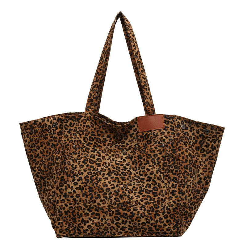 레오파드 패턴 토트백 빈티지 캔버스 숄더백 패션 대용량 - Women'S Tote Bags For Work 리뷰 및 가격