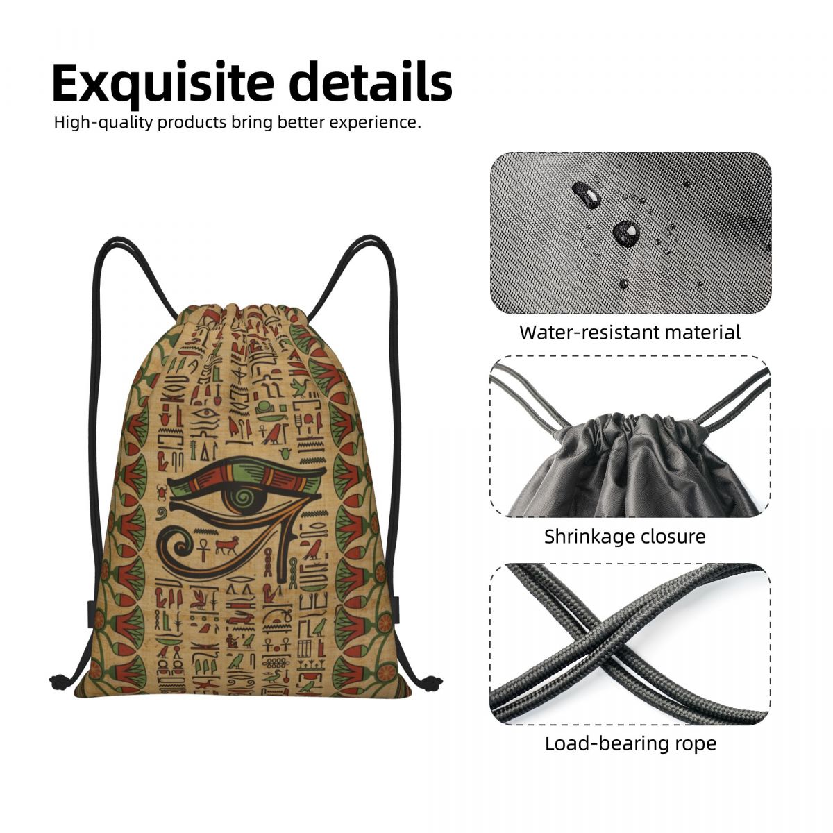 이집트 호루스의 눈 Drawstring 가방 여성 남성 - Women Bags Egypt 리뷰 및 가격