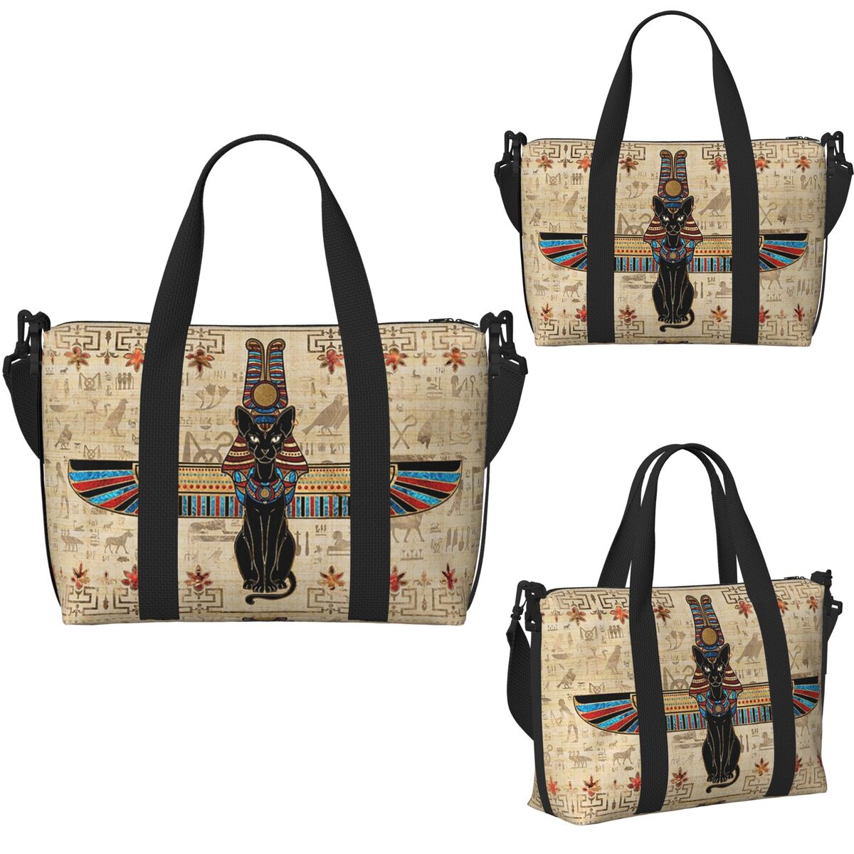 이집트 고양이 이집트 상형 문자 해변 여행 가방 체육관 - Women Bags Egypt 리뷰 및 가격