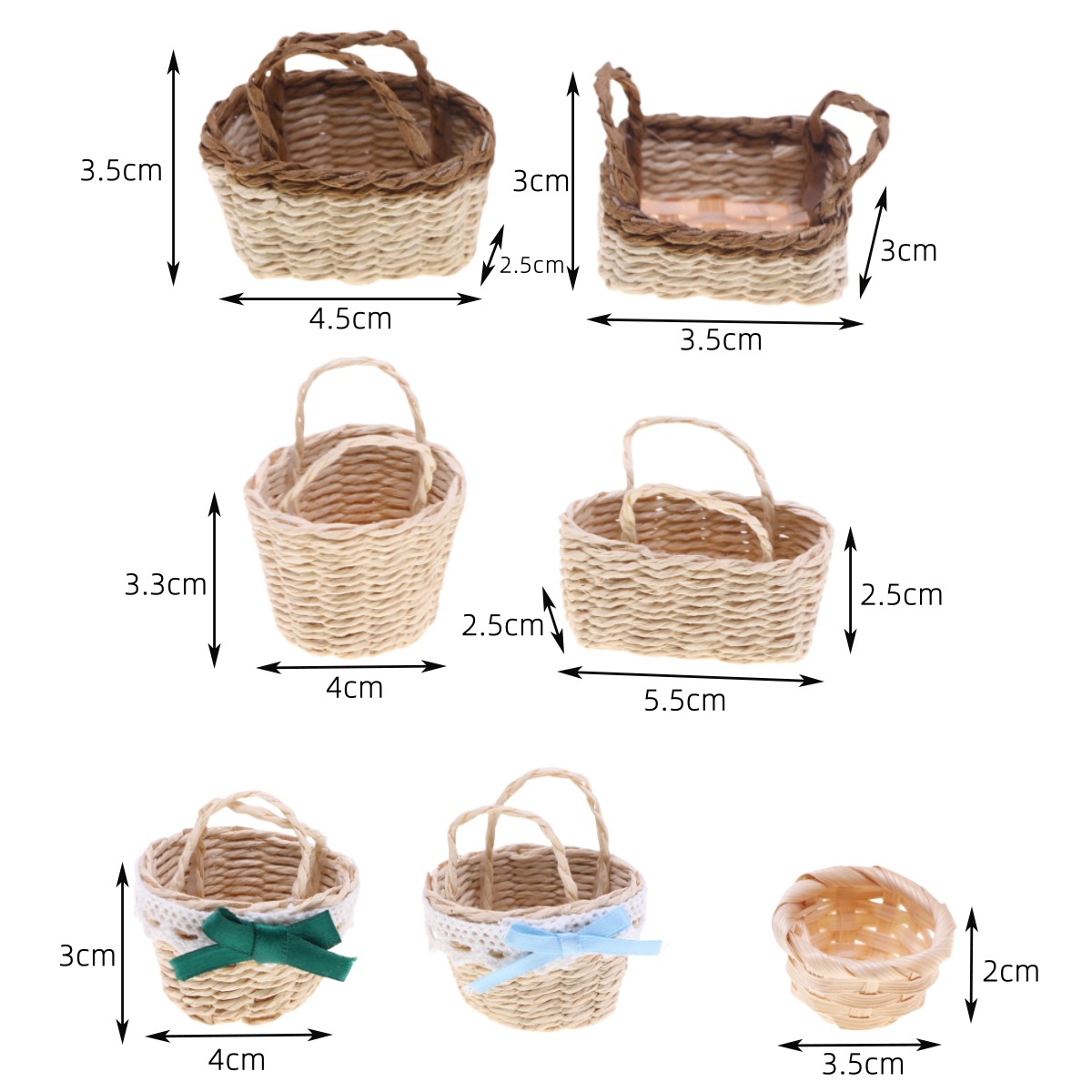 1Pc 인형 집 손으로 짠 Lafite 잔디 휴대용 바 - Basket Bag Wicker 리뷰 및 가격