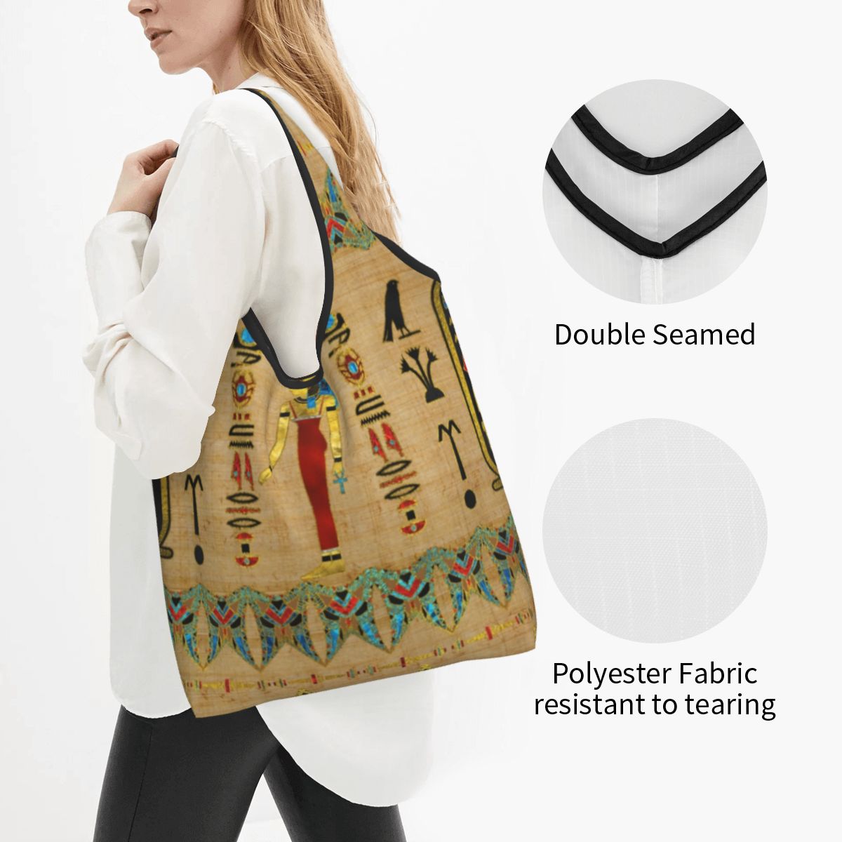 이집트 머트 심볼 쇼핑 토트백, 휴대용 숄더 쇼퍼, 고 - Women Bags Egypt 리뷰 및 가격