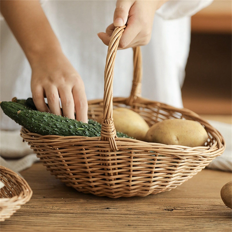 손잡이가 달린 고리 버들 보관 바구니, 선물 바구니,  - Basket Bag Wicker 리뷰 및 가격