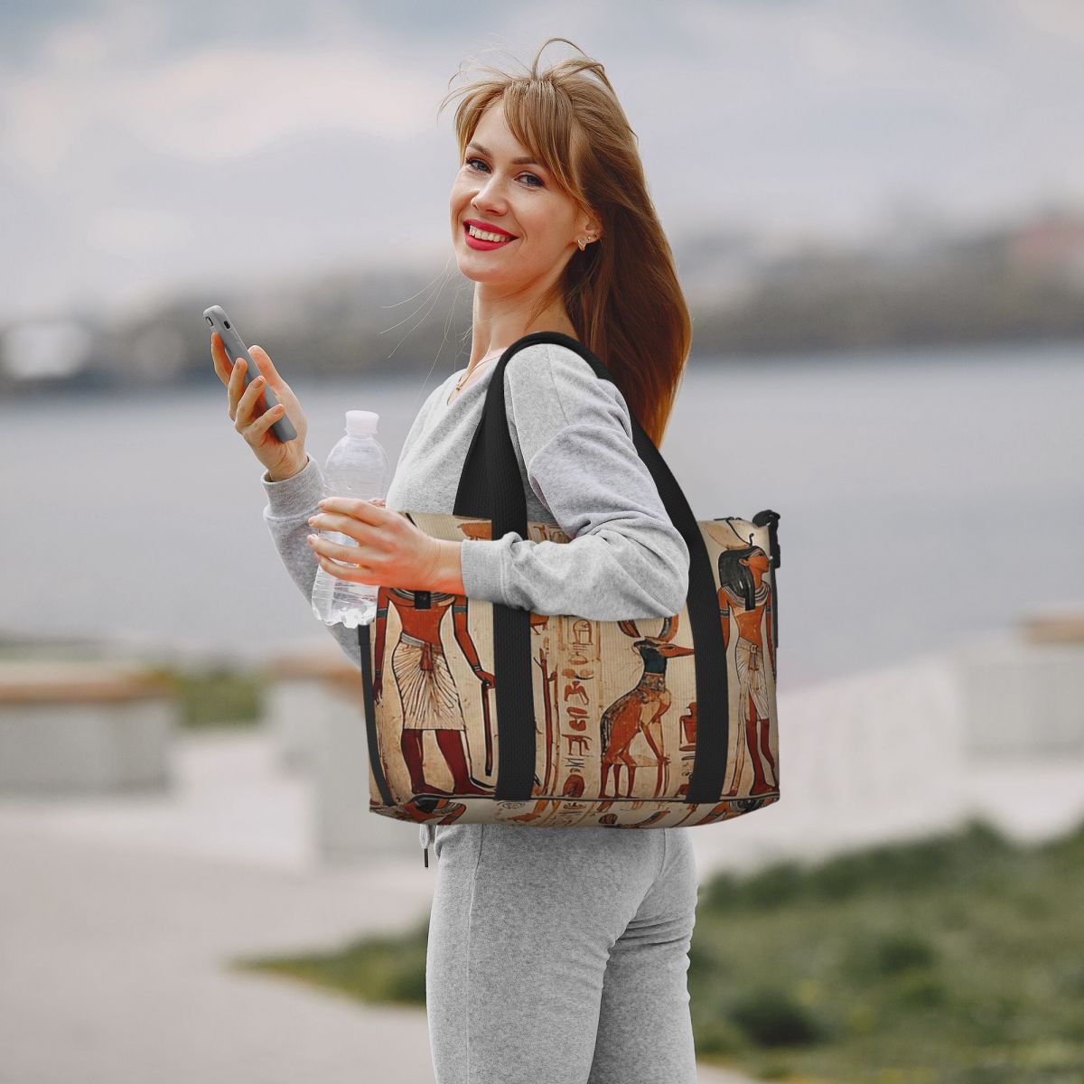 사용자 정의 고대 이집트 벽화 이집트 신화 비치 여행  - Women Bags Egypt 리뷰 및 가격