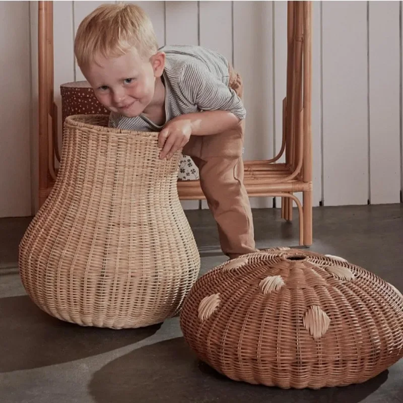 북유럽 바람 등나무 짠 버섯 모양 보관 바구니, 어린이 - Basket Bag Wicker 리뷰 및 가격