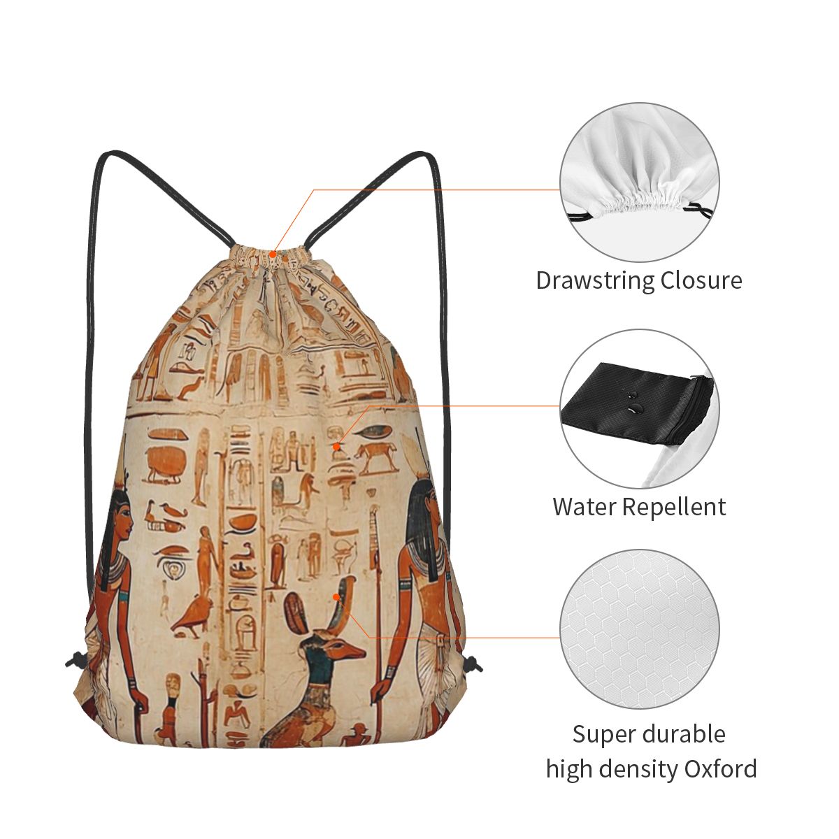 고대 이집트 벽화 이집트 신화 배낭 휴대용 드로스트링  - Women Bags Egypt 리뷰 및 가격