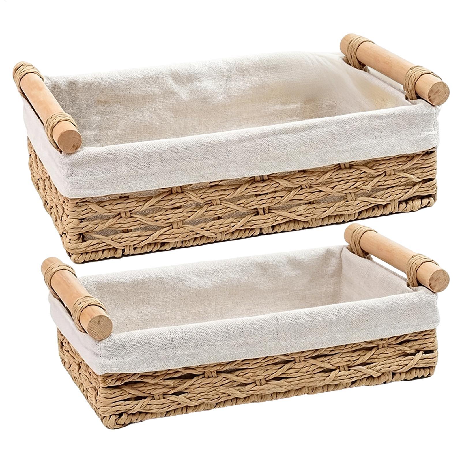 손잡이와 라이너가 있는 수납 바구니, 데스크탑 리모컨  - Basket Bag Wicker 리뷰 및 가격