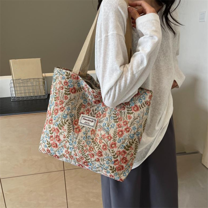 자수 꽃무늬 캔버스 핸드백 여성용 섬세한 꽃무늬 토트  - Women'S Tote Bags For Work 리뷰 및 가격