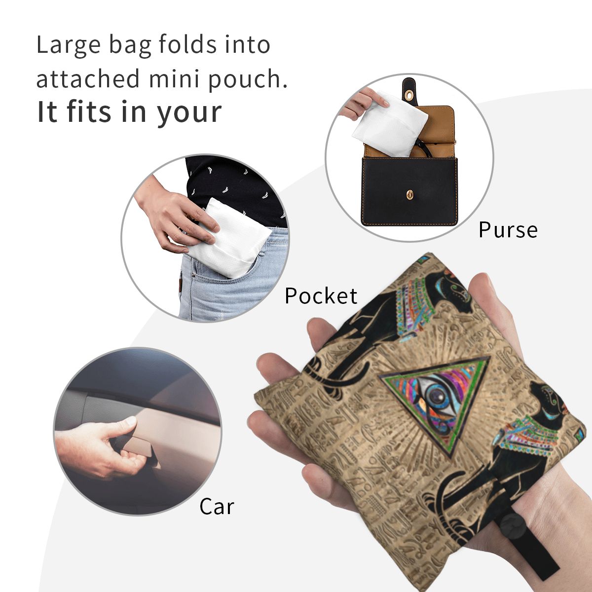 사용자 정의 재사용 가능한 이집트 고양이와 호루스의 눈 - Women Bags Egypt 리뷰 및 가격