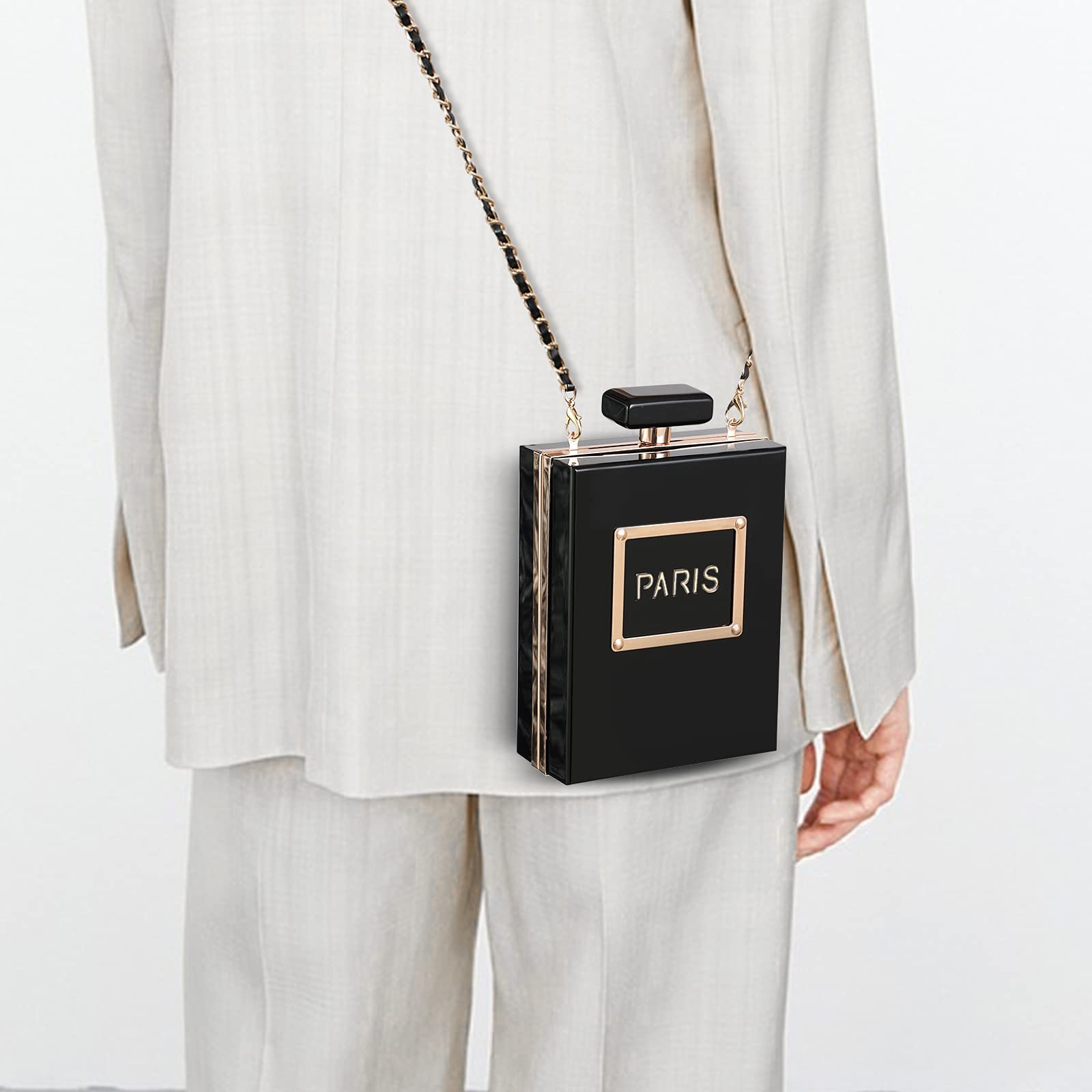 이브닝 백 여성용 아크릴 파리 향수 모양의 블랙 가방  - Women Bags Chanel 리뷰 및 가격