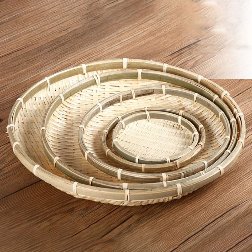 수제 짠 대나무 트레이 대나무 둥근 대나무 짠 바구니  - Basket Bag Wicker 리뷰 및 가격